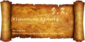 Visnovszky Klaudia névjegykártya